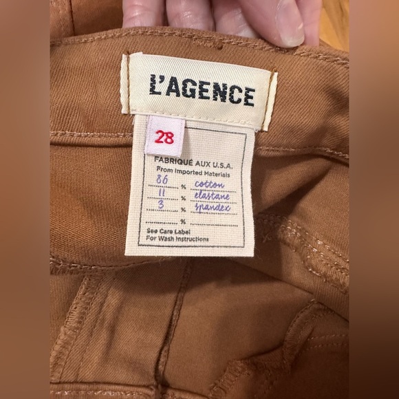 L'Agence Kendra High-Rise Coated Crop Flare Jeans in JAVA COATE - Picture 6 of 7